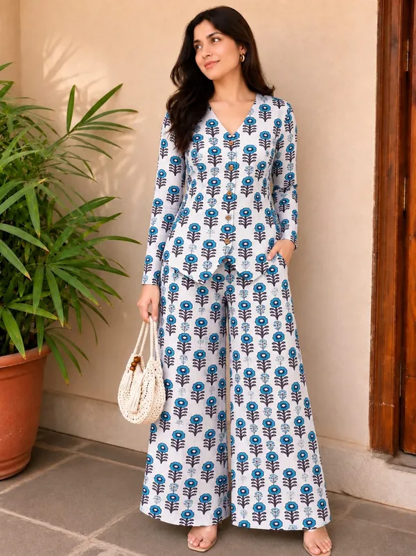 Blue_Floral_Printed_Co_-_Ord_Set_For_Women