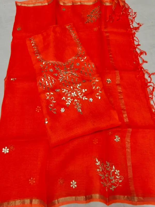 Red_Embroidered_Sheer_Unstiched_Suit_Set_For_Women