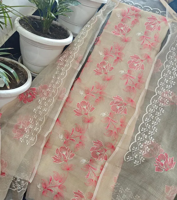 Beige_Sheer_Floral_Unstitched_Suit_Set_For_Women