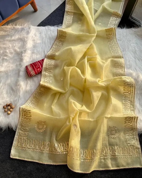 Yellow_Woven_Saree_For_Women