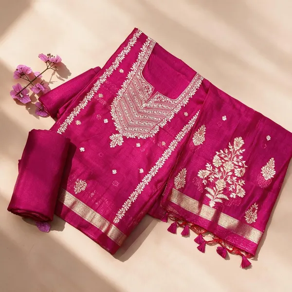 Pink_Premium_Cottom_Unstitched_Suit_Set_For_Women