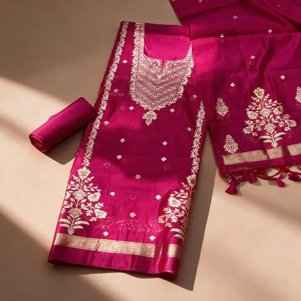 Pink_Premium_Cottom_Unstitched_Suit_Set_For_Women