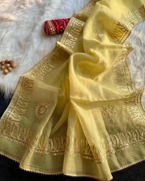 Yellow_Woven_Saree_For_Women