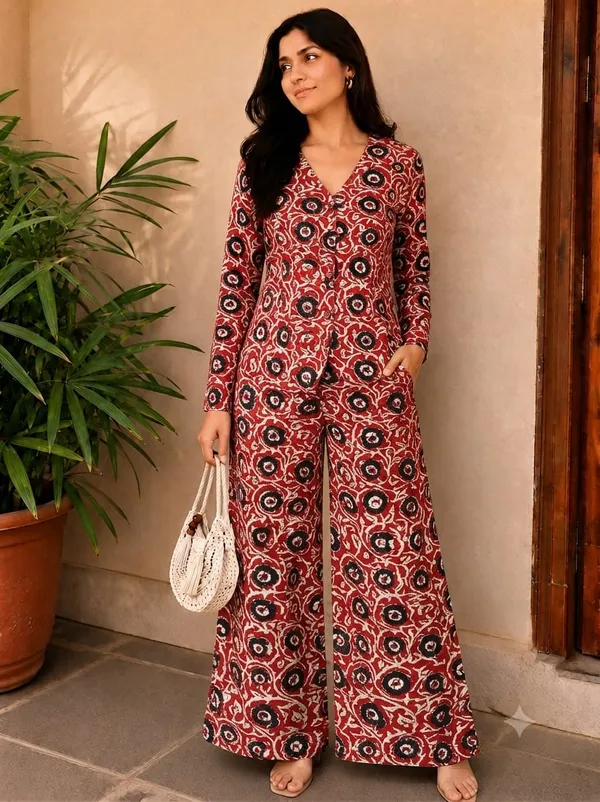Red_Printed_Wide_Leg_Co_-_Ord_Set_For_Women