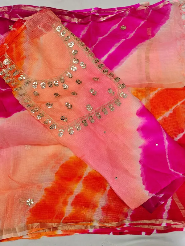 Pink_Orange_Woven_Embellished_Unstitched_Suit_Set_For_Women