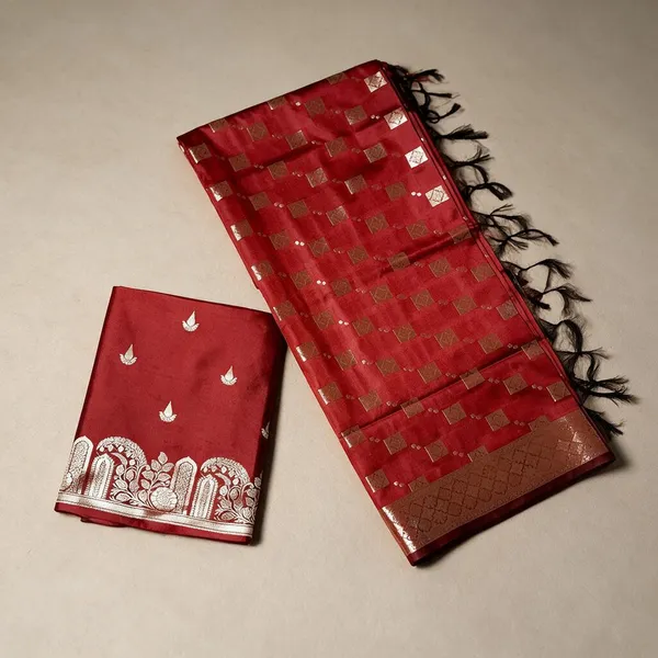 Red_Premium_Cotton_Saree_For_Women