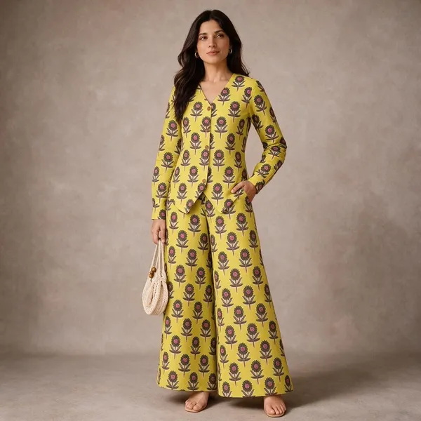 Yellow_Floral_Print_Co_-_Ord_Set_For_Women