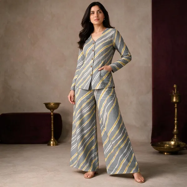Grey_Striped_Relaxed_Fit_Co-Ord_Set_For_Women