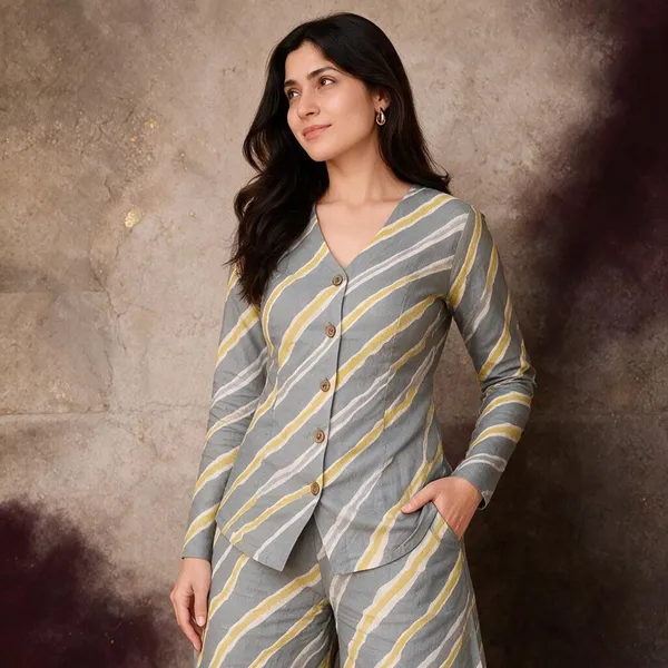 Grey_Striped_Relaxed_Fit_Co-Ord_Set_For_Women