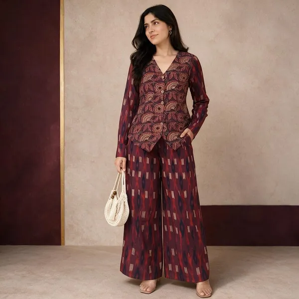 Maroon_Printed_Co_-_Ord_Set_For_Women