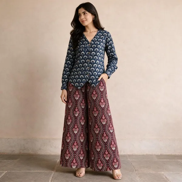 Navy_Printed_Maroon_Co_-_Ord_Set_For_Women