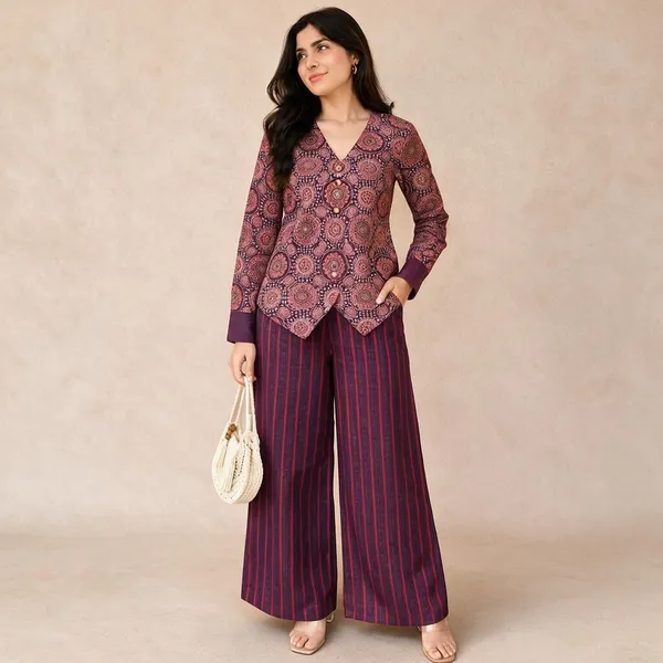 Maroon_Printed_Co_-_Ord_Set_For_Women