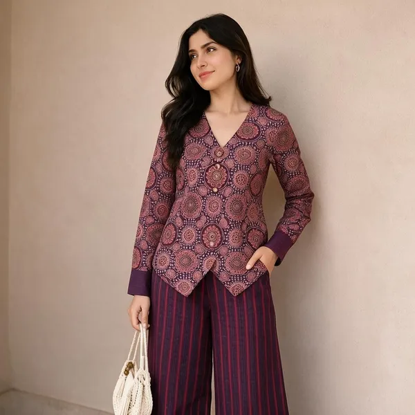 Maroon_Printed_Co_-_Ord_Set_For_Women