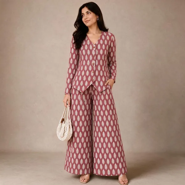 Maroon_Printed_Co-Ord_Set_For_Women