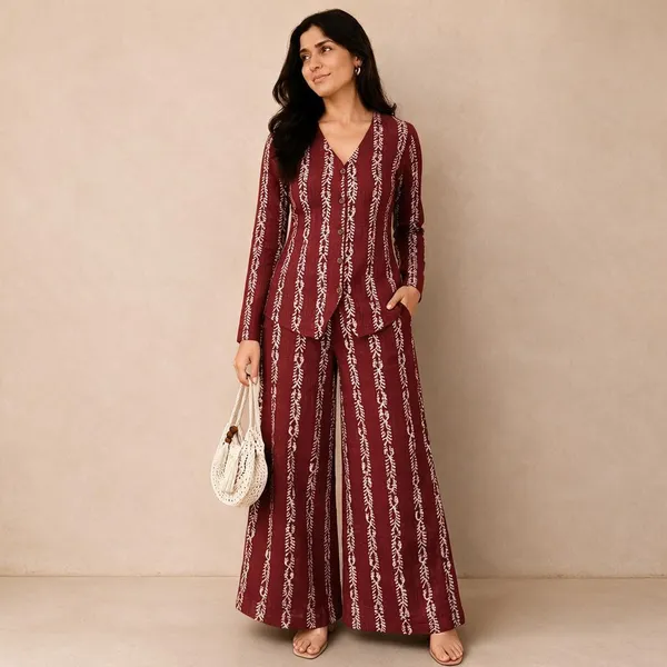Maroon_Printed_Co-Ord_Set_For_Women
