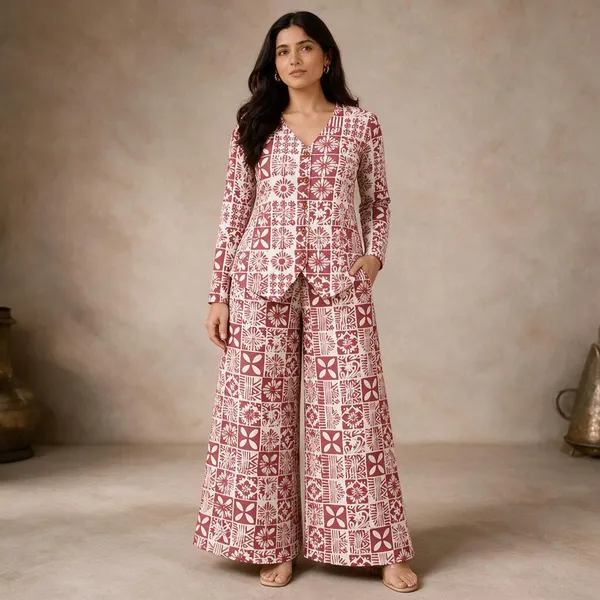 Maroon_Printed_Co_-_Ord_Set_For_Women