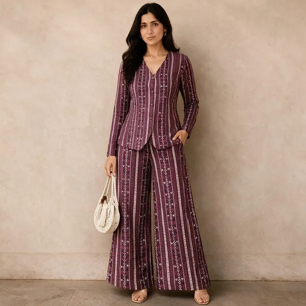 Maroon_Printed_Two_Piece_Co-Ord_Set_For_Women