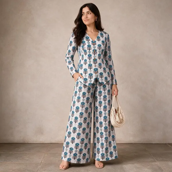 Blue_Floral_Printed_Co_-_Ord_Set_For_Women