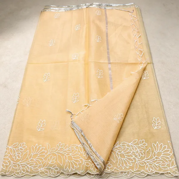 Peach_Net_Embroidered_Saree_For_Women