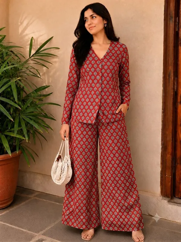Red_Printed_Relaxed_Fit_Co-Ord_Set_For_Women