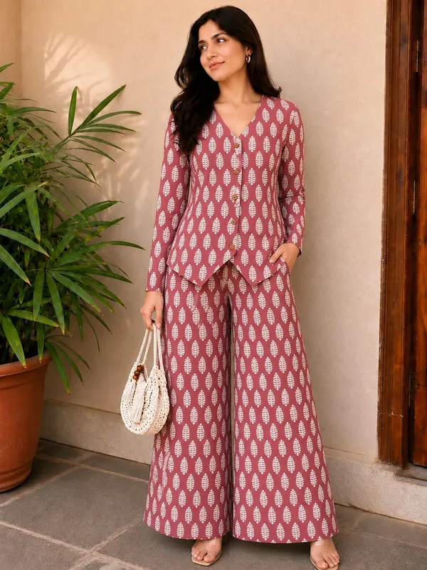Maroon_Printed_Co-Ord_Set_For_Women