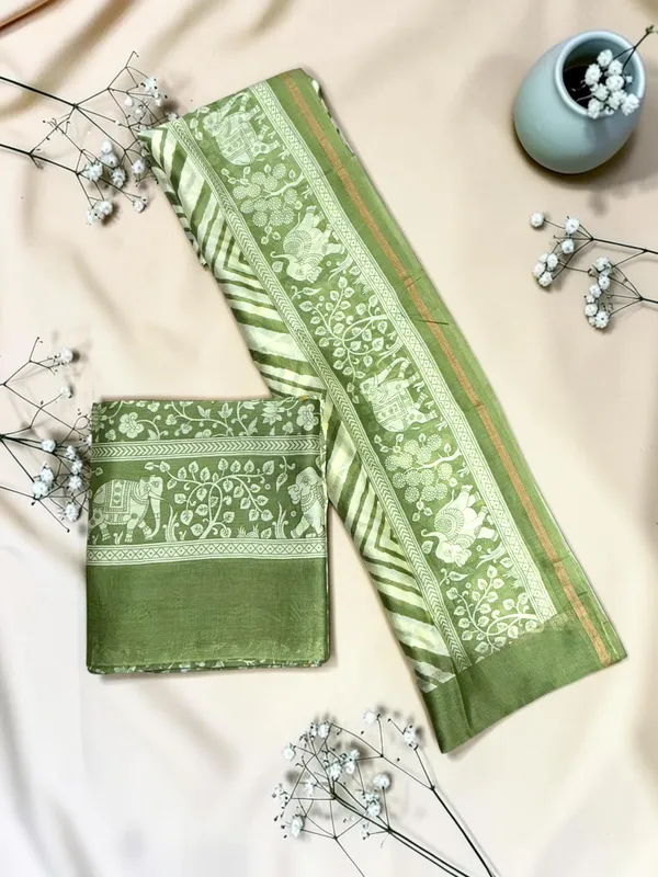 Green_Premium_Cotton_Saree_For_Women