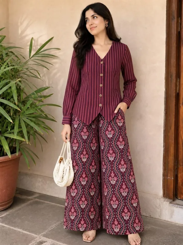 Maroon_Striped_Co_-_Ord_Set_For_Women