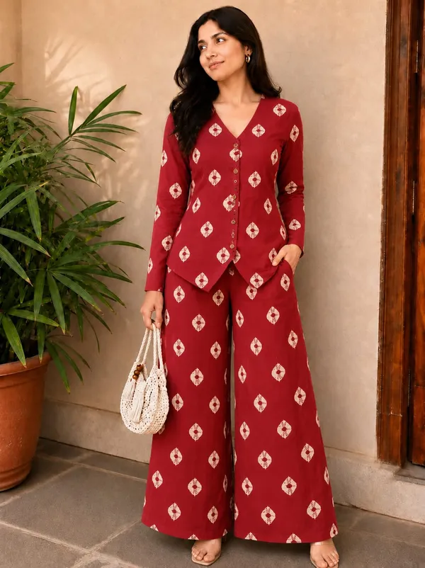 Red_Printed_Relaxed_Fit_Co_-_Ord_Set_For_Women