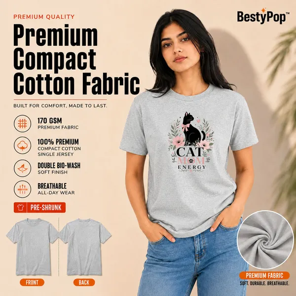 Cat_Lovers_Round_Neck_T-Shirts_For_Women_-_Cat_Mom_-_(170_Gsm)_Single_Jersey