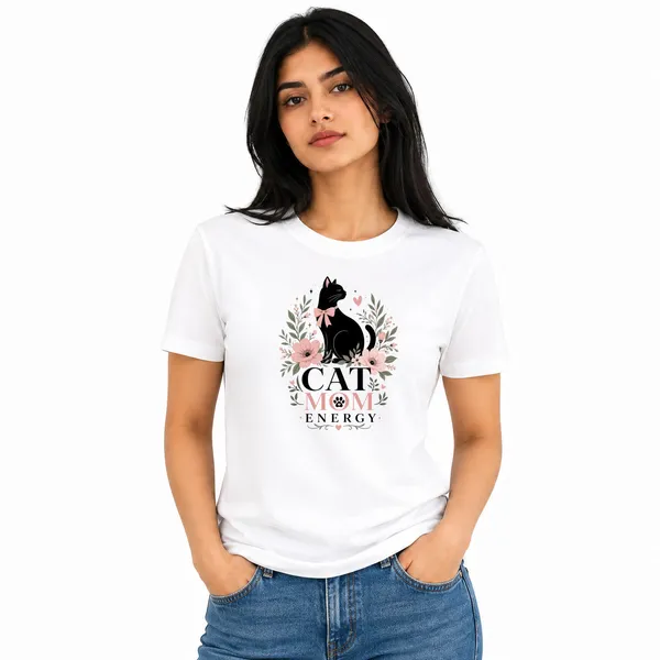 Cat_Lovers_Round_Neck_T-Shirts_For_Women_-_Cat_Mom_-_(170_Gsm)_Single_Jersey
