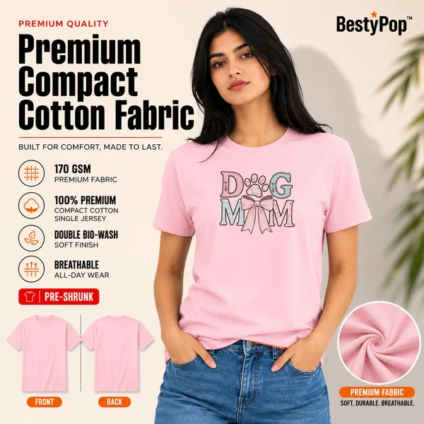 Dog_Lovers_Round_Neck_T-Shirts_For_Women_-_Dog_Mom_-_(170_Gsm)_Single_Jersey