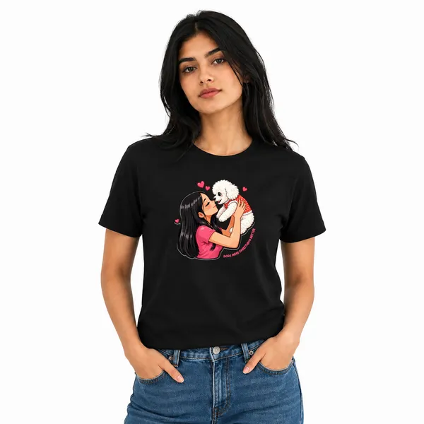 Dog_Lovers_Round_Neck_T-Shirts_For_Women_-_Paws_Love_-_(170_Gsm)_Single_Jersey