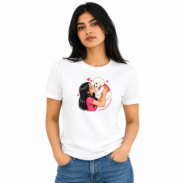 Dog_Lovers_Round_Neck_T-Shirts_For_Women_-_Paws_Love_-_(170_Gsm)_Single_Jersey