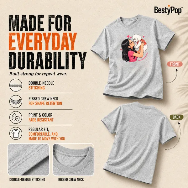 Dog_Lovers_Round_Neck_T-Shirts_For_Women_-_Paws_Love_-_(170_Gsm)_Single_Jersey