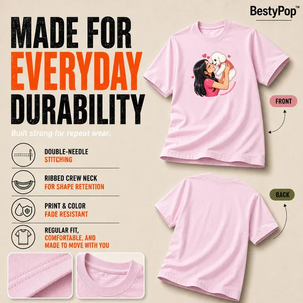 Dog_Lovers_Round_Neck_T-Shirts_For_Women_-_Paws_Love_-_(170_Gsm)_Single_Jersey