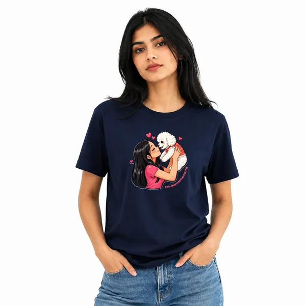 Dog_Lovers_Round_Neck_T-Shirts_For_Women_-_Paws_Love_-_(170_Gsm)_Single_Jersey