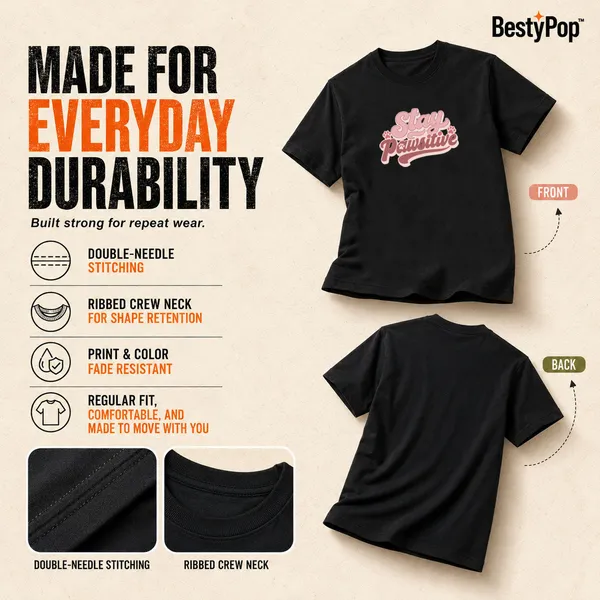 Dog_Lovers_Round_Neck_T-Shirts_For_Women_-_Stay_Pawsitive_-_(170_Gsm)_Single_Jersey