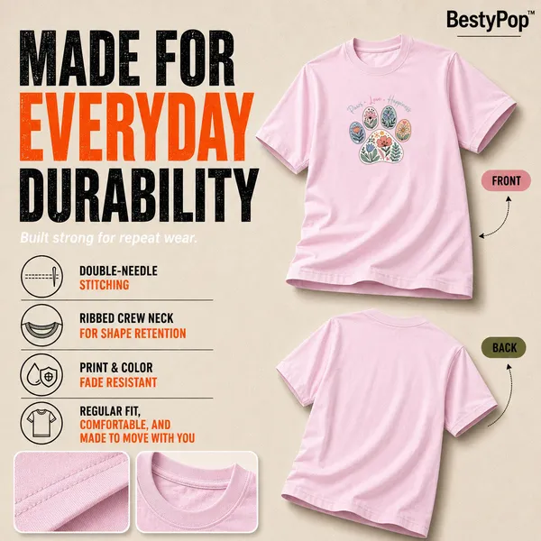 Dog_Lovers_Round_Neck_T-Shirts_For_Women_-_Paws_Love_Happiness_-_(170_Gsm)_Single_Jersey