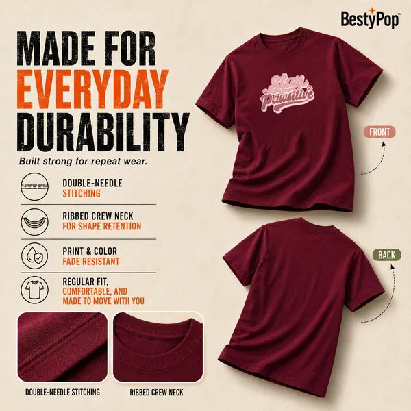 Dog_Lovers_Round_Neck_T-Shirts_For_Women_-_Stay_Pawsitive_-_(170_Gsm)_Single_Jersey
