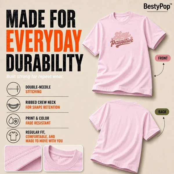 Dog_Lovers_Round_Neck_T-Shirts_For_Women_-_Stay_Pawsitive_-_(170_Gsm)_Single_Jersey