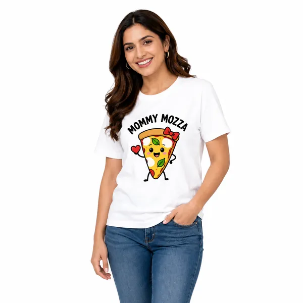 Pizza_Family_Matching_Round_Neck_T-Shirt_For_Mom_–Mommy_Mozza_-_(170_Gsm)_Single_Jersey