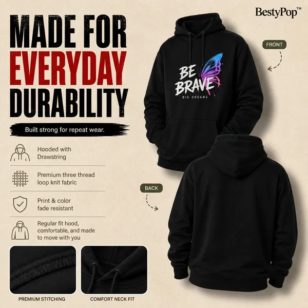 Girls_Hoodie_-_Be_Brave_(320_Gsm)