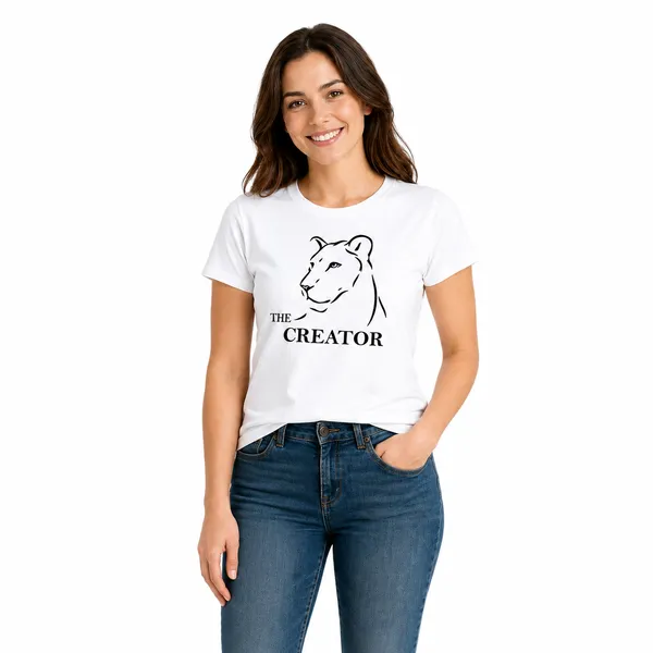Lion_Family_Matching_Round_Neck_T-Shirt_For_Mom_–The_Creator_-_(170_Gsm)_Single_Jersey