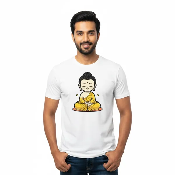 Mens_Graphic_Print_Round_Neck_T-Shirt_-_Buddha_(170_Gsm_Single_Jersey)