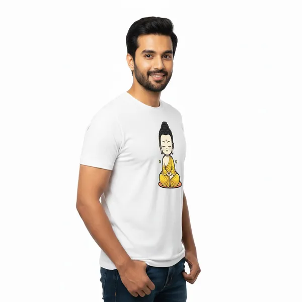 Mens_Graphic_Print_Round_Neck_T-Shirt_-_Buddha_(170_Gsm_Single_Jersey)