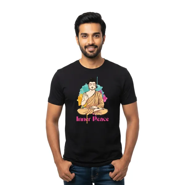 Mens_Graphic_Print_Round_Neck_T-Shirt_-_Buddha_(170_Gsm_Single_Jersey)
