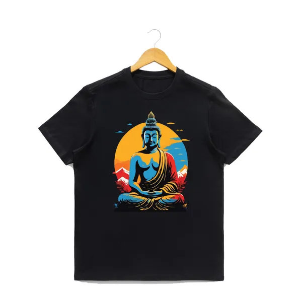 Mens_Graphic_Print_Round_Neck_T-Shirt_-_Buddha_(170_Gsm_Single_Jersey)