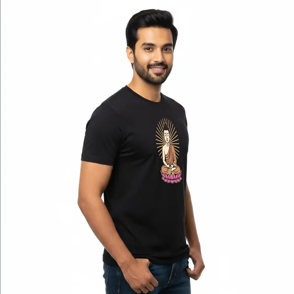 Mens_Graphic_Print_Round_Neck_T-Shirt_-_Buddha_(170_Gsm_Single_Jersey)