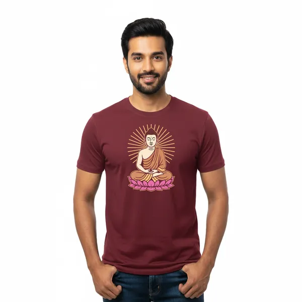 Mens_Graphic_Print_Round_Neck_T-Shirt_-_Buddha_(170_Gsm_Single_Jersey)