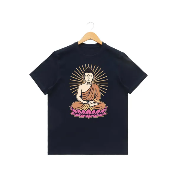Mens_Graphic_Print_Round_Neck_T-Shirt_-_Buddha_(170_Gsm_Single_Jersey)